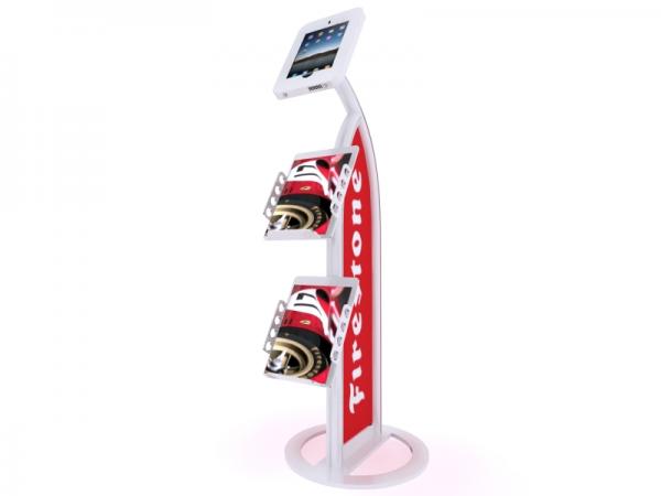 MOD-1357 iPad Kiosk with Literature Holders -- White